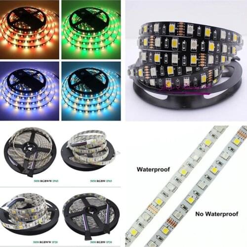5M 60leds/m 5050 RGBW Waterproof IP20/IP65 Black/White PCB RGB+white/warm white