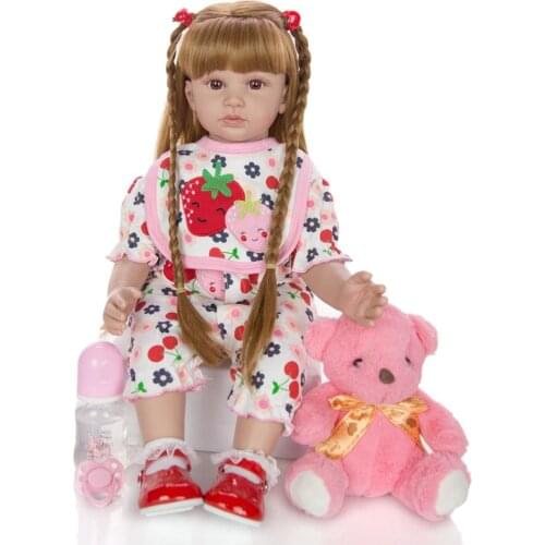 60CM reborn toddler girl boneca reborn silicone vinyl baby dolls toys for children gift lol baby real alive doll