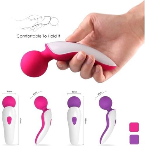 9 Mode Vibration USB Rechargeable Silicone Pink/Purple Color AV Wand Vibrator Comfortable Handheld Sex Toys for Woman