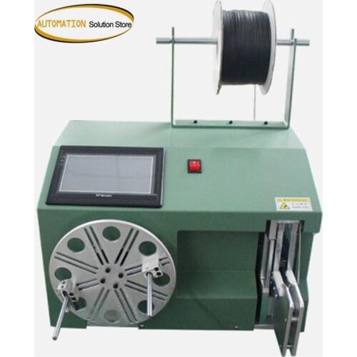 Automatic small touch screen cable wire coil winding machine binding tie machine update from manual hand wire machine 220V 110V