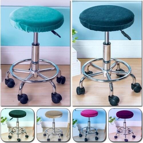 Velvet Elastic Round Chair Bar Stool Cover Slipcover Protector Anti-Dirty Removable Seat Case Cushion Home Office Decor 30-38cm