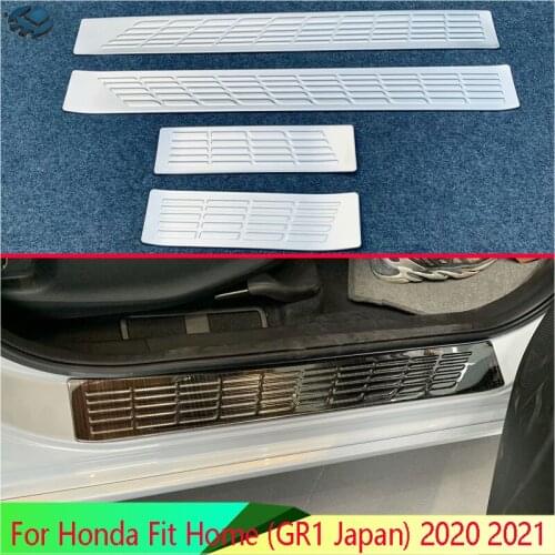 For Honda Fit Home (GR1 Japan) 2020 2021 Stainless Steel Ouside Door Sill Panel Scuff Plate Kick Step Trim Cover Protector