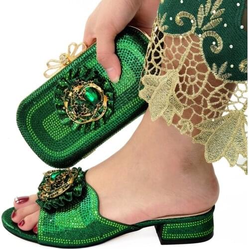 Doershow good price Italian Shoes and Bag Set African Wedding Shoe and Bag set Italy Shoe and Handbag Summer Set Women HTX1-11