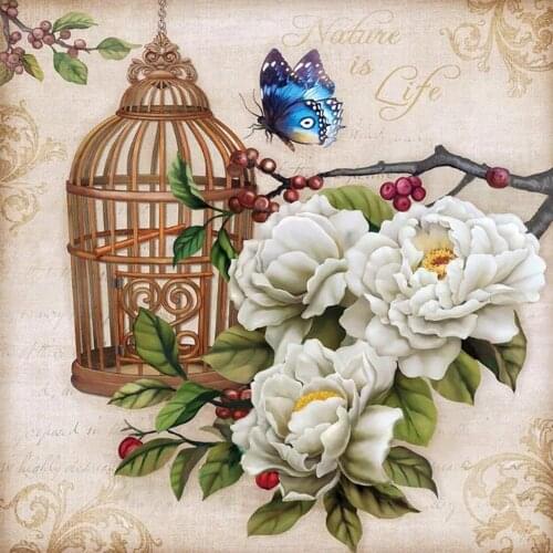 Evershine Diamond Embroidery Flowers Picture Rhinestones 5D DIY Diamond Painting Butterfly Full Square Round Drill Handmade Gift