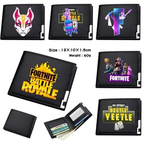 Fortnite Wallet Men Coin Purse Money Clip Fornite Game Peripheral Id Card Holder Bag Double Fold Large Capacity Wallets Toys
