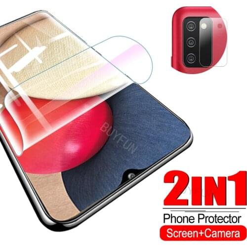 2-in-1 For Samsung Galaxy A02S Hydrogel Film Screen + Camera Film Protector For samsung a12 a42 m21s touch screen Lens film