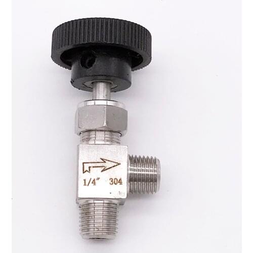 Needle valve Adjustable Right angle 1/8" 1/4" 3/8" male ZG thread stainless steel 304 Flow Control shut off crane needle valve