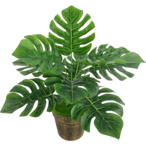 Artificial Plant Lifelike Home Decoration Fabric Simulation Monstera Foliage Leaf for Table Office Garden Desktop Balcony Decor