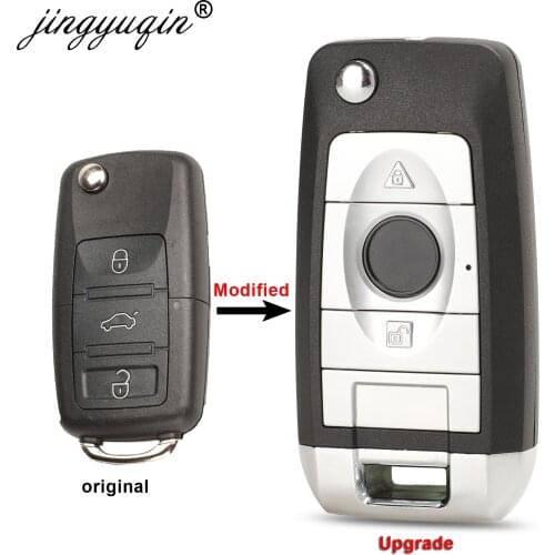 Jingyuqin 3 Button Modified Car Remote Flip Folding Key Shell Case For Volkswagen Vw Jetta Golf Passat Beetle Skoda Seat Polo B5
