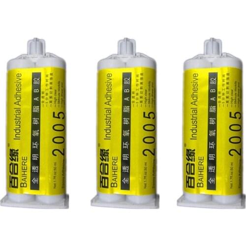 3PCS/lot 50ML epoxy resin glue, transparent high temperature resistant glue, metal rubber jewelry jade plastic stone glue