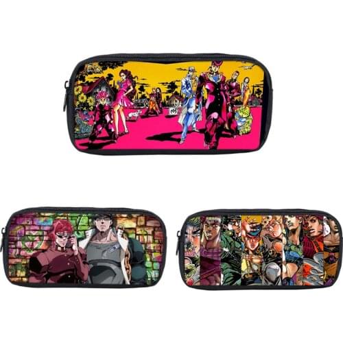 Hot Selling JoJos Bizarre Adventure Pencil Toys Case Large Capacity Canvas Student Creative Pen Case Anime Makeup Bag Wholesale