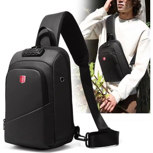 Multifunction Anti-theft Men Shoulder Bags Black USB Charging Crossbody Bags Waterproof Casual Travel Messenger Chest Bag Male