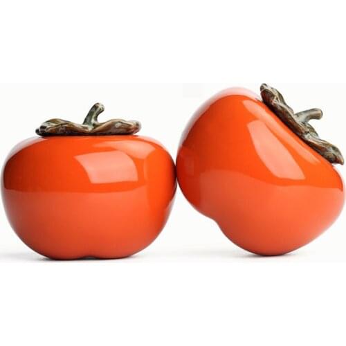 Cartoon Ceramics Tomato Tea tube Can Container Storage Bottles Jars Cute Business Wedding Birthday Gifts airtight can