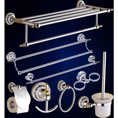 Chrome Finished Bathroom Hardware Sets Ceramic Bathroom Products Bathroom Accessory Set Stainless Steel