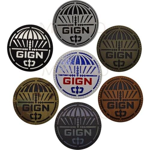 IR Infrared GIGN RAID France Gendarmerie Hook Loop patch Reflective Patch French Tactics Armband Applique Shoulder Badge