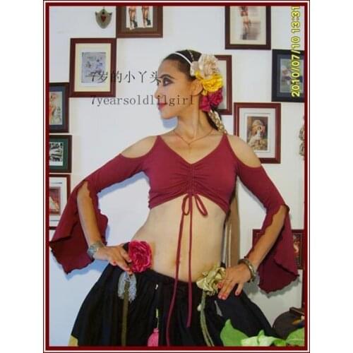 Lycra Cotton Tribal Gothic Belly Dance Choli Tie Top AO02-23