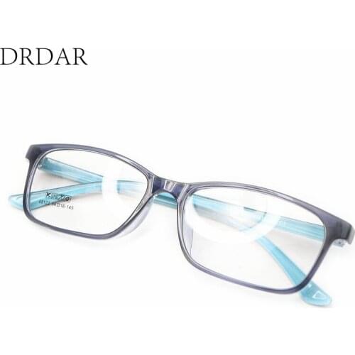 2020 new Lightness TR Square Eyeglasses Frames Womens Men Unisex fashion Student style Optical frame black/Purple legs/Blue