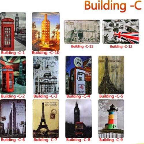New 2021 Lodon Tower Building Style Metal Signs Wall Arts Vintage Bar Beer Music Home Decration Metal Poster 20X30CM