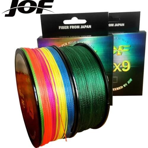 JOF 9 Strands 500M 300M 100M PE Braided Fishing Line tresse peche Saltwater Fishing Weave Superior Extreme Super Strong