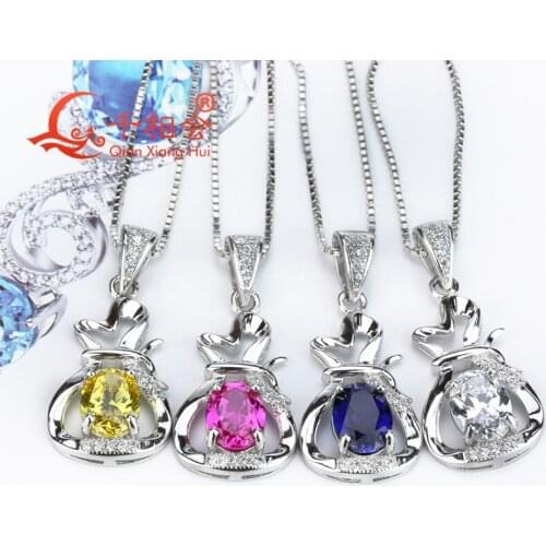 New fashion purse shape corundum pendant with 925 silver for necklace