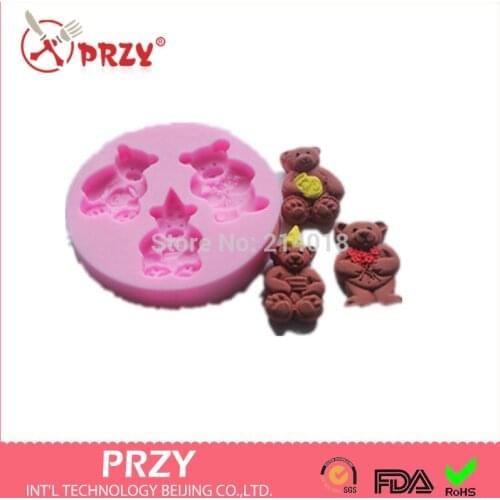 Sell hot bear shaped silicon fondant Cake decoration mold fondant mold chocolate mold wholesale jelly mold free shipping