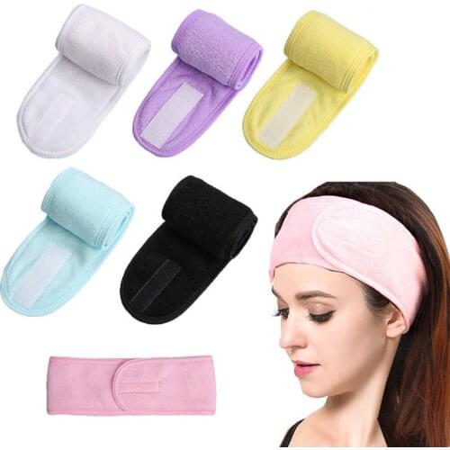 Adjustable Wide Hairband Yoga Spa Bath Shower Makeup Wash Face Cosmetic Headband For Women Ladies Make Up Accessories