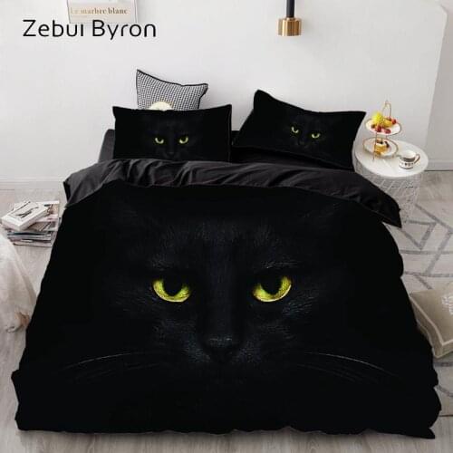 3D luxury Bedding Set Custom/King/Europe/USA,Duvet Cover Set,Quilt/Blanket Cover Set,Bed set Animal Black cat eyes,drop ship20