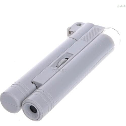 100X Zoom Handheld Microscope LED Light Jewelry Magnifier Lens Loupe Pocket M05 dropship