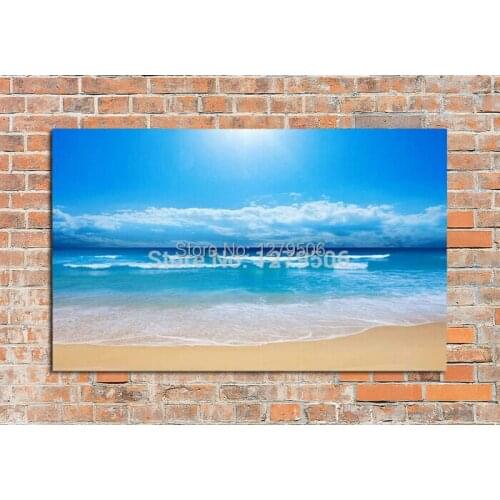 Handmade Abstract Seaside Scenery Art Oil Painting On Canvas For Living Room Decor Hang Group Of Paintings