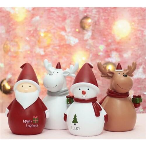 7-Santa Claus saving pot, deer, snowman, savings tank, resin handicraft, ornaments, childrens gifts home decoration