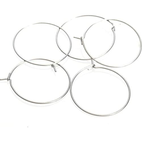 Miasol Stainless Steel Big Circle Wire Hoops Loop Earrings For DIY Dangle Earring Jewelry Making Findings Accessories