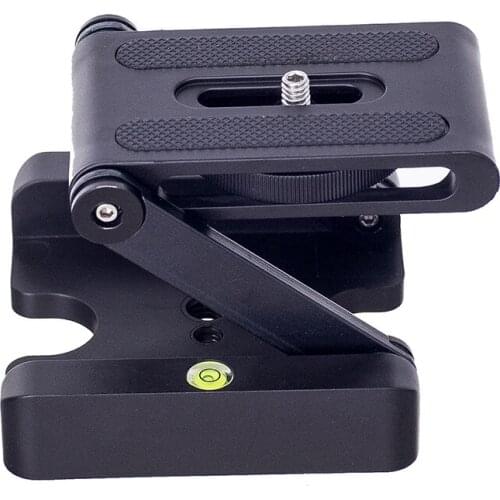 Folding Z Shape Flexible Tilt Head Mount Ball Head Quick Shoe Plate Plastic Camera Bracket Bubble Level for Slider Rail