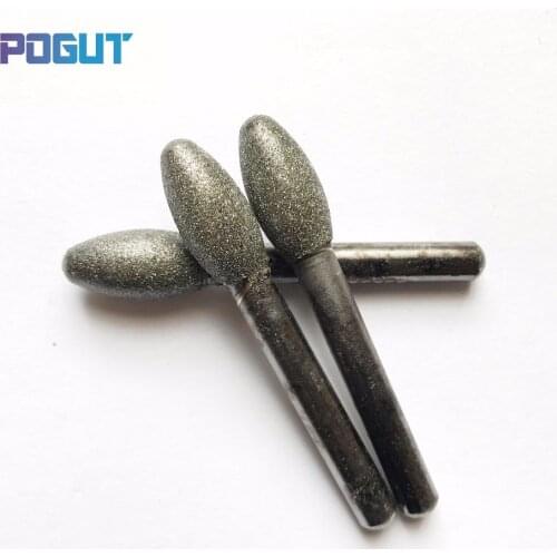 6mm Shank 3pcs Stone Rotary Egg-shaped Drill Head DREMEL Accessories Drill Bit for grinding jade, stone, marble glass