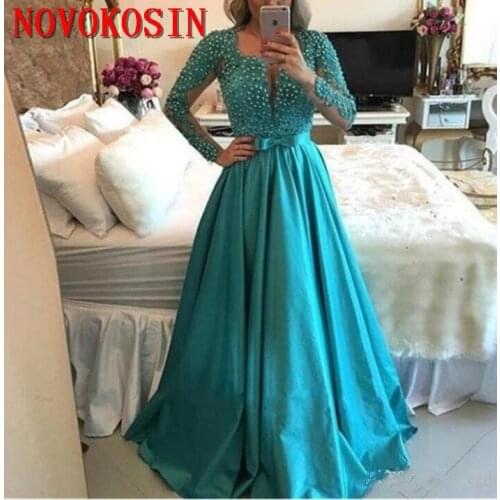 Formal Dresses 2019 Beaded Lace Long Sleeves Evening Gowns Party Dress Custom Made Robe De Soiree