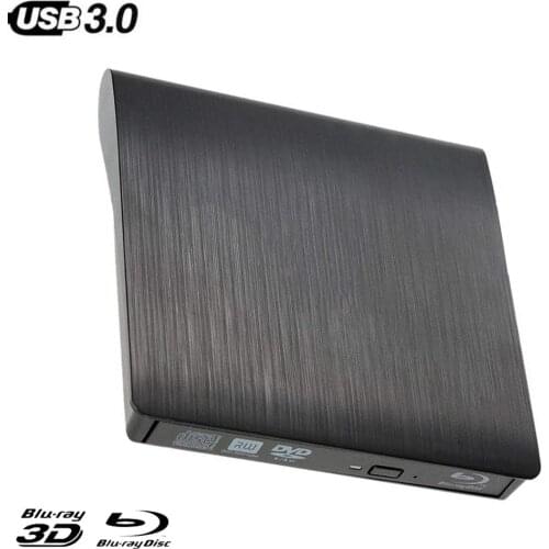 USB 3.0 Bluray External Optical Drive 3D Player BD-RE Burner Recorder DVD+/-RW DVD-RAM for Win XP/7/8/10 macbook Laptop PC