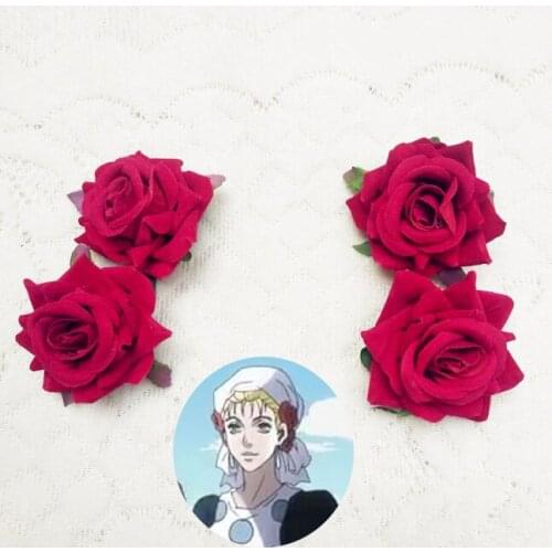 JoJos Bizarre Adventure Susie Q Cosplay Hairpins Rose Hair Clips Bobby Pins Barrettes Halloween Carnival Costume Accessory