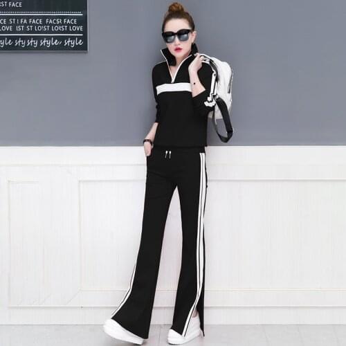 Autumn 2 Piece Set Women Tracksuit Zipper Turtleneck Sweatshirt and Pants Sports Jogging Suit Female Korean Style Clothing Sets