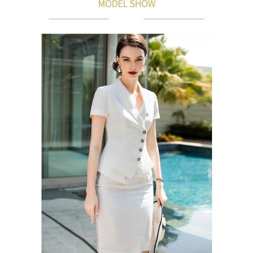 2020 Luxury Summer Short Sleeve Slim Pencil Dress Office Lady Elegant Formal Business Work Wear Bodycon White Ruffle Dresses
