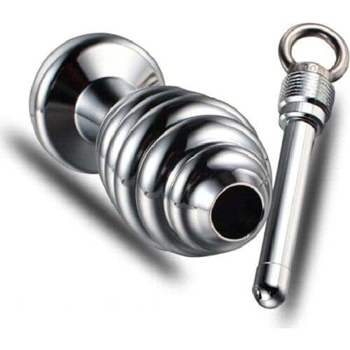 188.5g Dia 38mm metal thread hollow Anus beads balls flushable anal butt plug shower enema syringe cleaning fetish sex toys