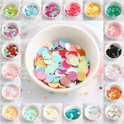 200Pcs/Lot 10mm Sequin Flat Round Edge Hole Loose Sequins for Carfs Kids Dance Dress DIY Decoration lentejuelas planas