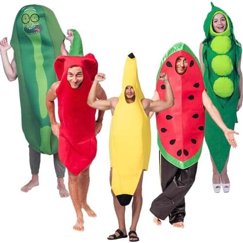 2018 Cosplay Funny Vegetable and Fruit Halloween Costume For Adult Game Fantasia Clothing Party Decoration Novelty Xmas Carnival