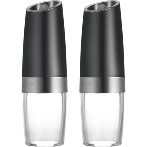 2020 New 2pcs Electric Pepper Mill Grinder Salt Spice Power Shaker w/ LED Light Grinding