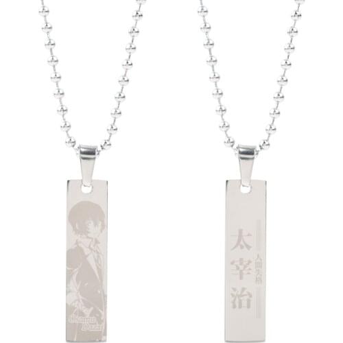 Anime Bungou Stray Dogs Cosplay Cartoon Osamu Dazai Unisex Metal Necklace Chain Choker Pendant Collection Accessories Prop Gifts