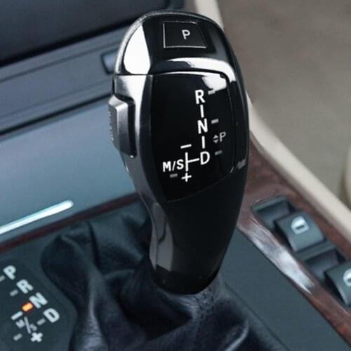 Black Shift Knob E Chassis Faux Crystal Button ABS LED Shift Knob for BMW 5 Series E60 Pre-facelift