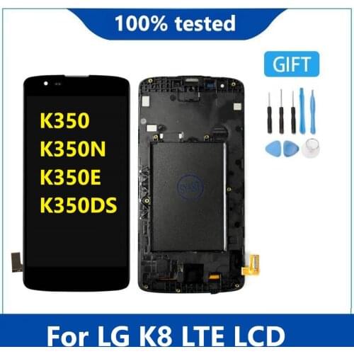 AAA display For LG K8 LTE K350 K350N K350E K350DS LCD Display with Touch Screen Digitizer Assembly With frame