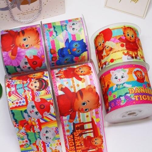 DIY Cartoon Tiger Printed Grosgrain Ribbon For Craft Supplies Sewing Accessories 5 Yards, Planar Resins 10 Pieces. 58246