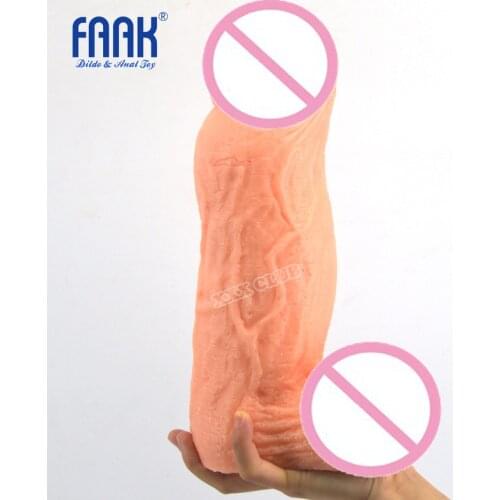FAAK 27.5x8cm Super huge soft flexible dildo with big testis, thick penis sex dick,realistic penis,Sex Toys for woman