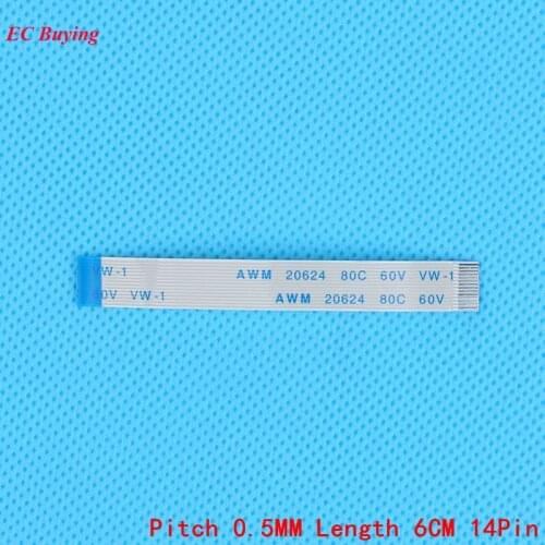 FFC/FPC Flexible Flat Cable 14Pin Reverse Direction Ribbon Flat Cable LCD Cable 0.5mm Pitch Length 6cm 14 Pins 5Pcs