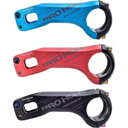 Mountain Bike Bicycle Stem -17 Degrees Aluminum Alloy Stem 70mm/ 90mm Negative Angle Stem Outdoor Sports Cycling Accessories