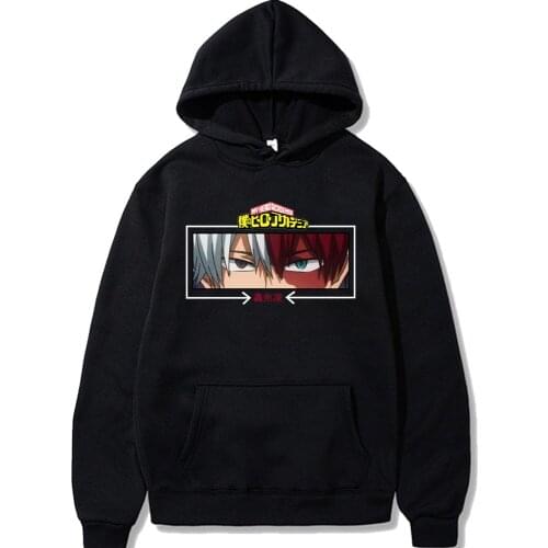 Hot Anime My Hero Academia Hoodies Men Funny Shoto Todoroki Print Casual Hoody Streetwear Tops
